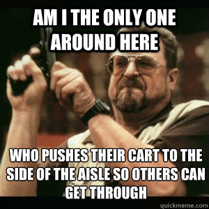 Am i the only one around here who pushes their cart to the side of the aisle so others can get through  Am I The Only One Round Here