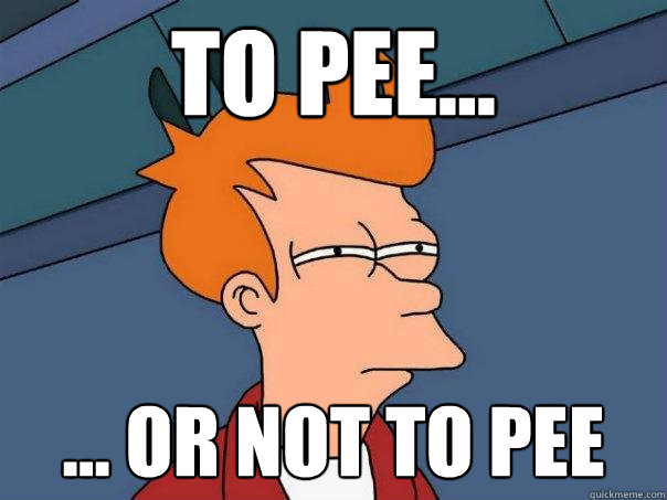 To pee... ... or not to pee  Futurama Fry
