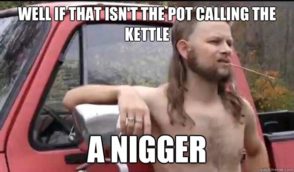 Well if that isn't the pot calling the kettle a nigger  Almost Politically Correct Redneck