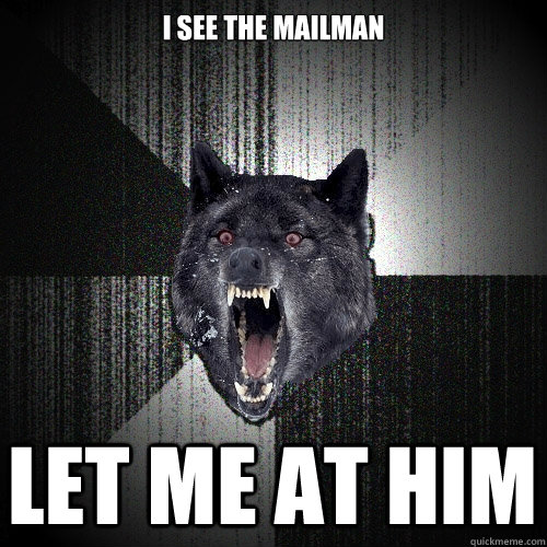 i see the mailman let me at him  Insanity Wolf