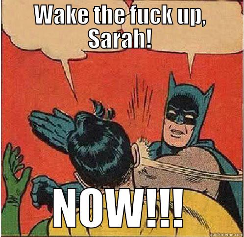 WAKE THE FUCK UP, SARAH! NOW!!! Batman Slapping Robin