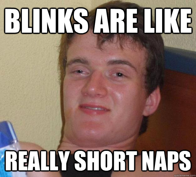 Blinks are like really short naps - Blinks are like really short naps  10 Guy
