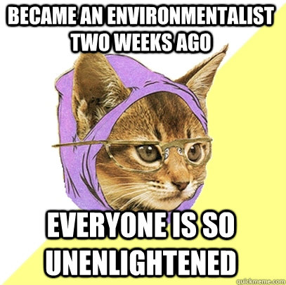 Became an environmentalist two weeks ago everyone is so unenlightened   Hipster Kitty