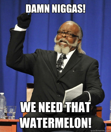 DAMN NIGGAS! we need that watermelon!  The Rent Is Too Damn High