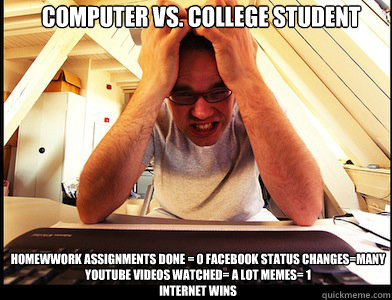College homework facebook status