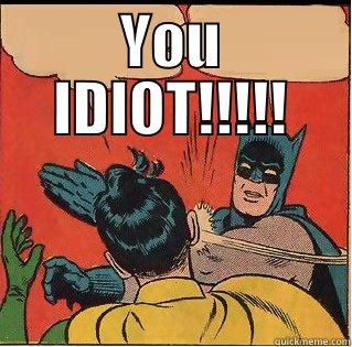 YOU IDIOT!!!!!  Slappin Batman