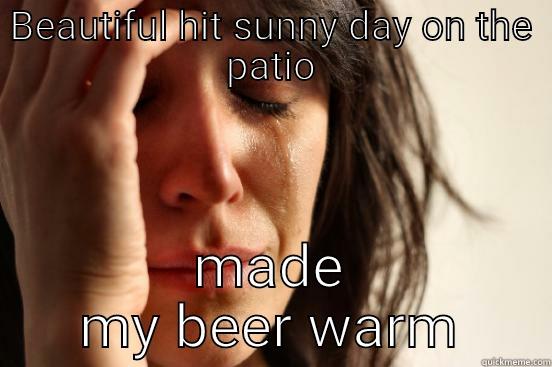 BEAUTIFUL HIT SUNNY DAY ON THE PATIO MADE MY BEER WARM First World Problems