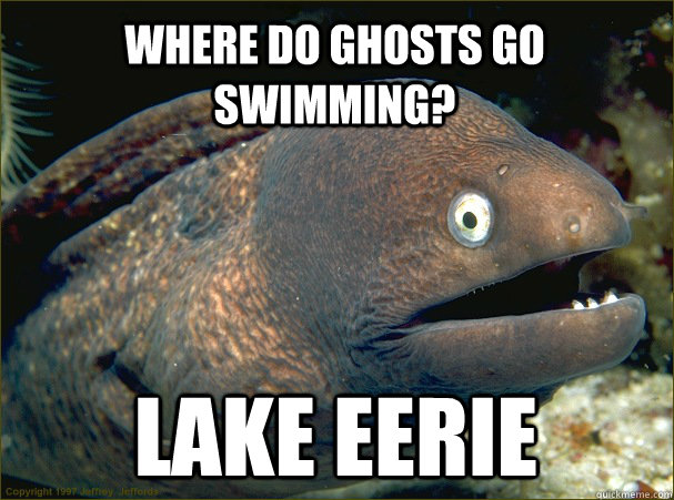 Where do ghosts go swimming? lake eerie  Bad Joke Eel