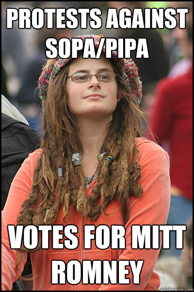 Protests against SOPA/PIPA Votes for Mitt Romney  Bad Argument Hippie
