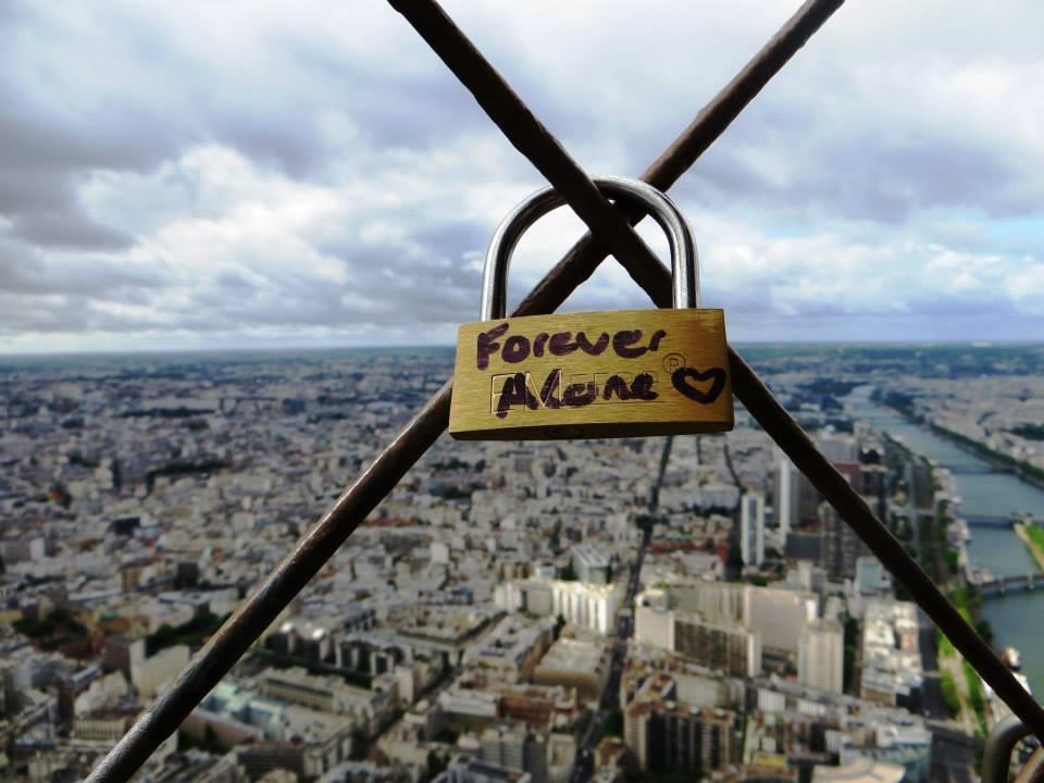 Me and my girlfriend climbed the Eiffel Tower and found this at the top -   Misc