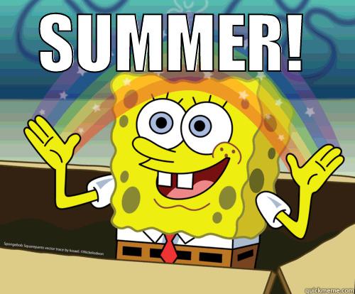 Funny yellow sponge - SUMMER!  Spongebob rainbow