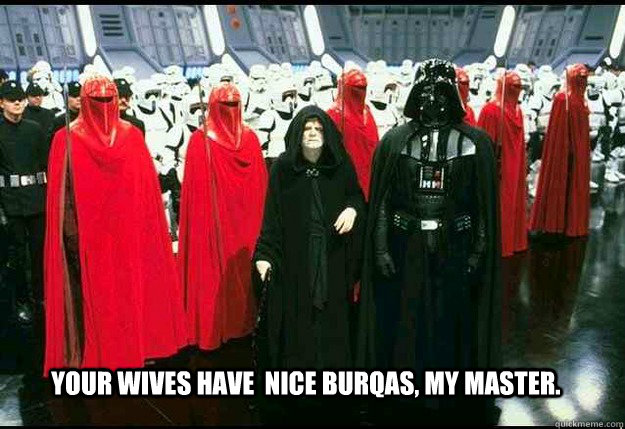Your wives have  nice BURQAS, mY MASTER.  burqa