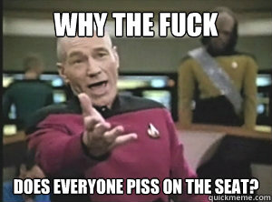 Why the fuck does everyone piss on the seat?  Annoyed picard about shitty watercolor and karmanaut