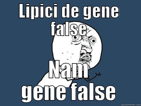 LIPICI DE GENE FALSE NAM GENE FALSE Y U No