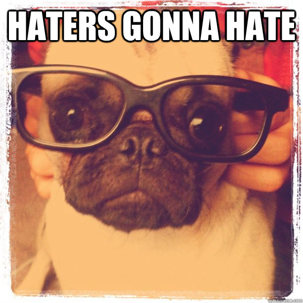Haters Gonna Hate   Hipster Pug