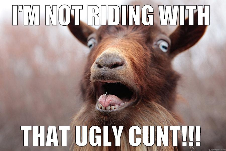 I'M NOT RIDING WITH THAT UGLY CUNT!!! Misc