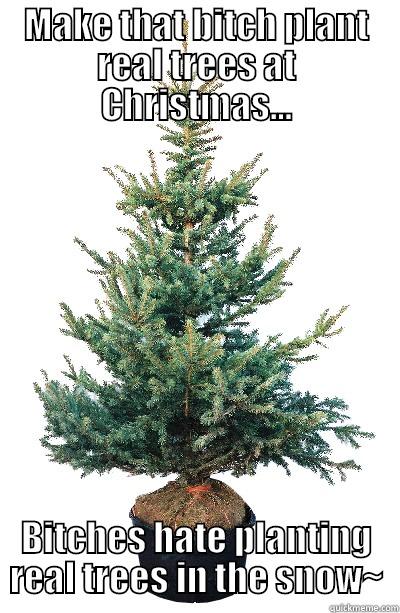 MAKE THAT BITCH PLANT REAL TREES AT CHRISTMAS... BITCHES HATE PLANTING REAL TREES IN THE SNOW~ Misc