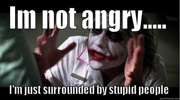 The pointed Joker - IM NOT ANGRY..... I'M JUST SURROUNDED BY STUPID PEOPLE Joker Mind Loss