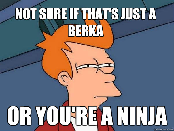 not sure if that's just a berka or you're a ninja  Futurama Fry