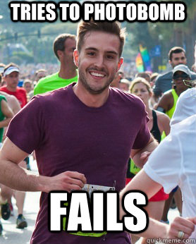 Tries to photobomb Fails  Ridiculously photogenic guy
