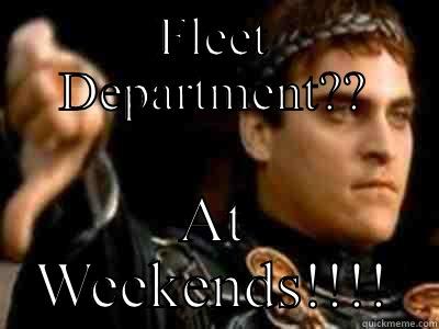 FLEET DEPARTMENT?? AT WEEKENDS!!!! Downvoting Roman