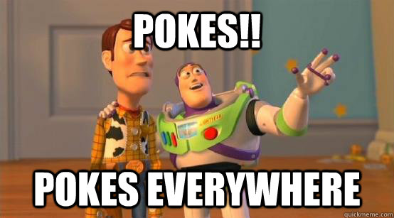 pokes!! pokes everywhere  Buzz Glitter
