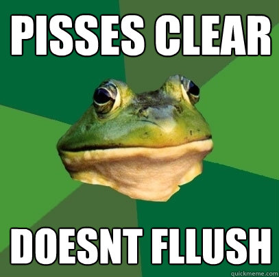 Pisses Clear Doesnt Fllush  Foul Bachelor Frog