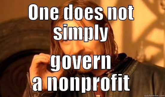 ONE DOES NOT SIMPLY GOVERN A NONPROFIT Boromir