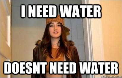 I need water doesnt need water  Scumbag Stacy
