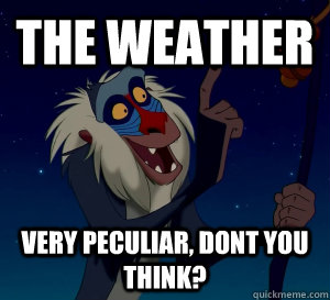 The weather Very Peculiar, Dont you think? - The weather Very Peculiar, Dont you think?  Rafiki