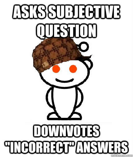 Asks Subjective question downvotes 