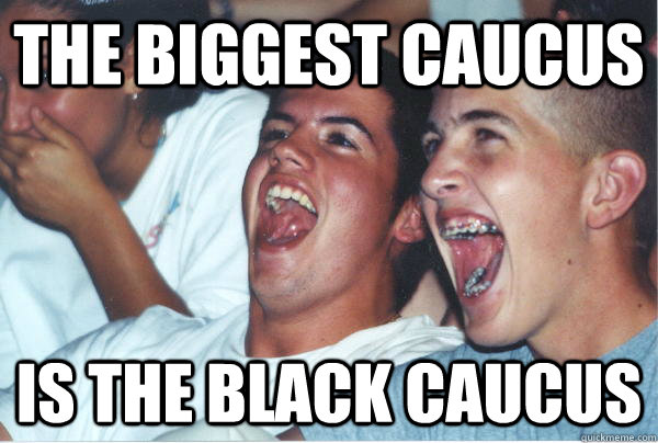 The biggest caucus is the black caucus  Immature High Schoolers