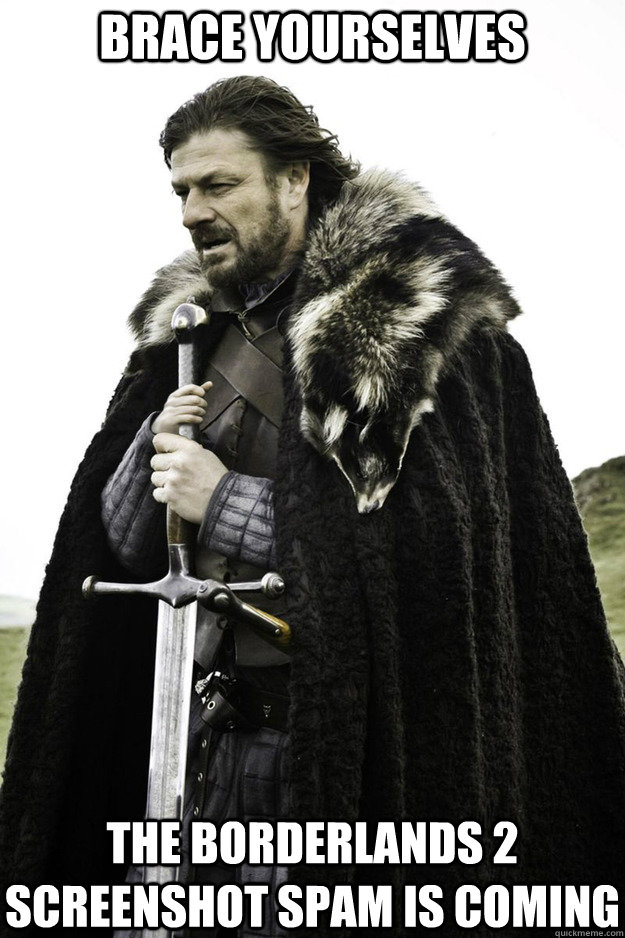 Brace Yourselves The Borderlands 2 Screenshot spam is coming  Brace Yourselves Fathers Day