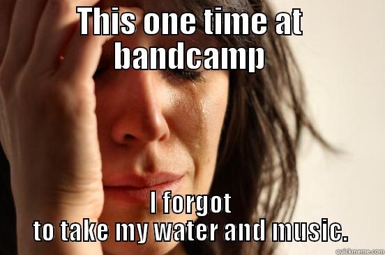 THIS ONE TIME AT BANDCAMP I FORGOT TO TAKE MY WATER AND MUSIC. First World Problems