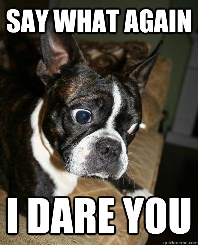 Say what again I dare you  