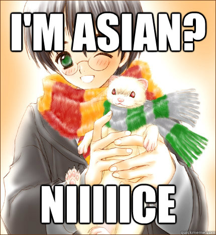 I'M ASIAN? NIIIIICE  Harry potter