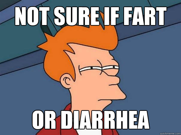 Not sure if fart           or diarrhea  Futurama Fry