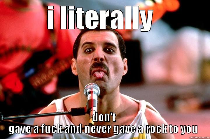 I LITERALLY  DON'T GAVE A FUCK AND NEVER GAVE A ROCK TO YOU  Misc