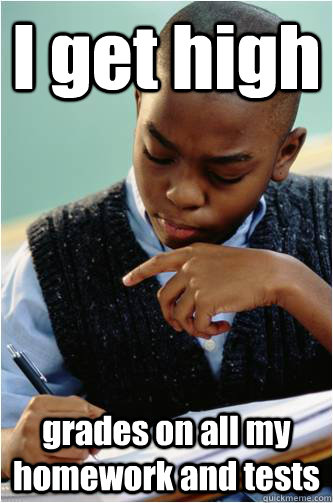 I get high grades on all my homework and tests - I get high grades on all my homework and tests  Studious Black Kid