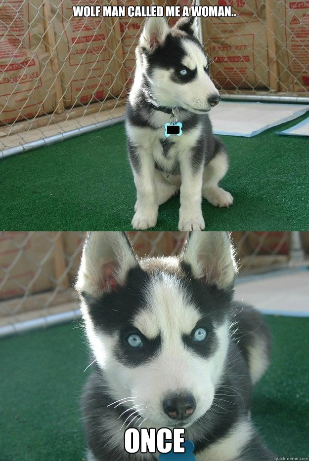 Wolf Man called me a woman.. ONCE  Insanity puppy