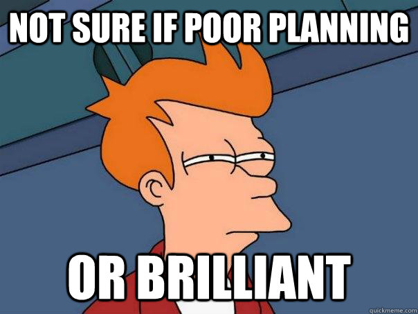Not sure if poor planning or brilliant - Not sure if poor planning or brilliant  Futurama Fry