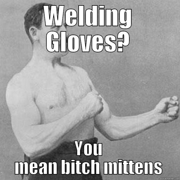 WELDING GLOVES? YOU MEAN BITCH MITTENS overly manly man