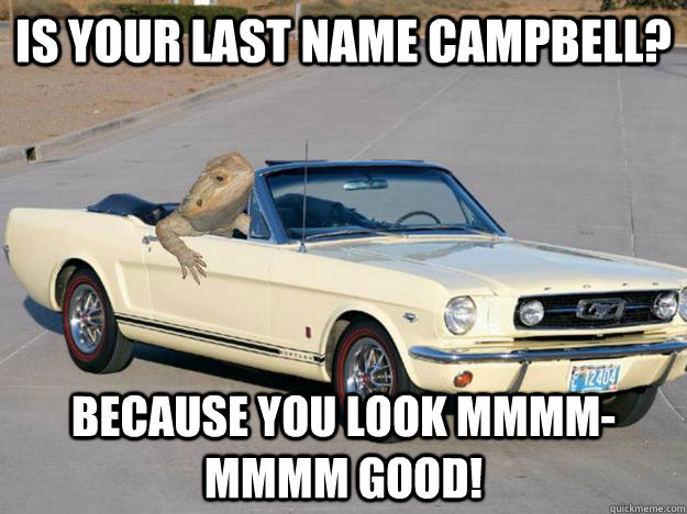 Is your last name Campbell? Because you look mmmm-mmmm good! - Is your last name Campbell? Because you look mmmm-mmmm good!  Pickup Dragon