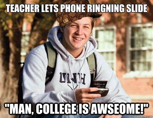 Teacher lets phone ringning slide 