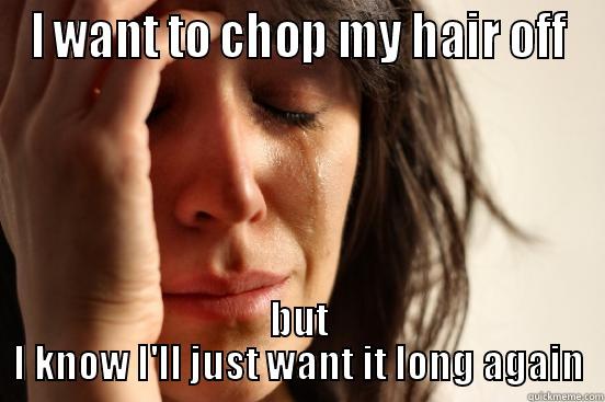 I WANT TO CHOP MY HAIR OFF BUT I KNOW I'LL JUST WANT IT LONG AGAIN First World Problems