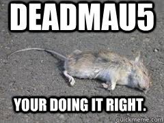 deadmau5 your doing it right.  Deadmau5