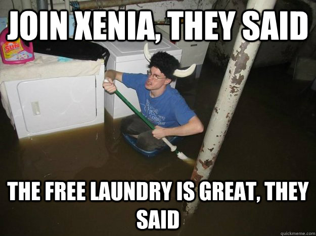 Join Xenia, they said The free laundry is great, they said  Laundry Room Viking
