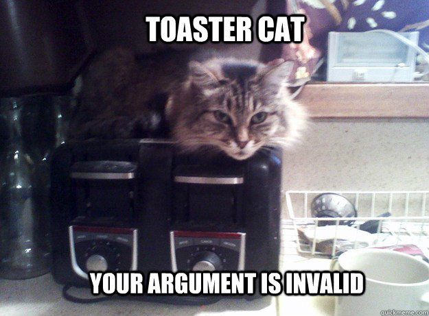 Toaster Cat your argument is invalid  