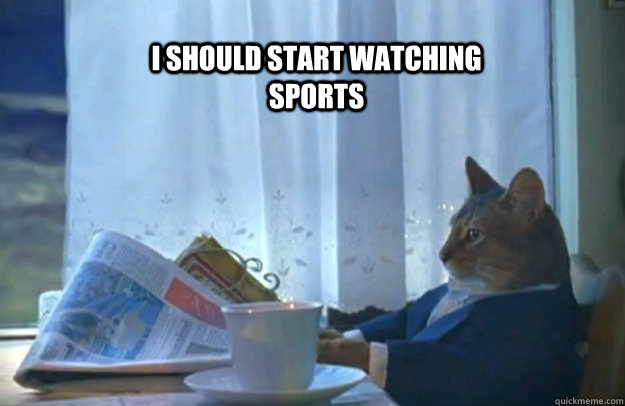 I should start watching sports  Sophisticated Cat