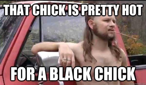 that chick is pretty hot for a black chick  Almost Politically Correct Redneck
